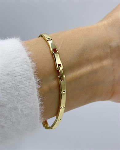 Vp 14 K Altın Kaplama Sıralı Zirkon Taşlı Kare Model Bileklik