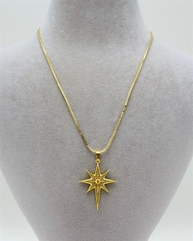 Vp 14 K Altın Kaplama Sirius Yıldızı Kolye 50cm