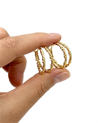 Vp 14 K Altın Kaplama Spiral Halka Model Küpe
