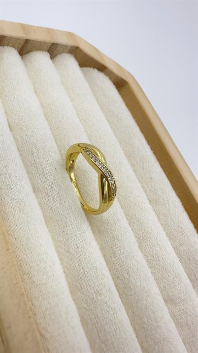 Vp 14 K Altın Kaplama Taşlı Burgu Model Yüzük