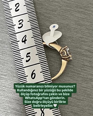 Vp 14 K Altın Kaplama Taşlı Burgu Model Yüzük