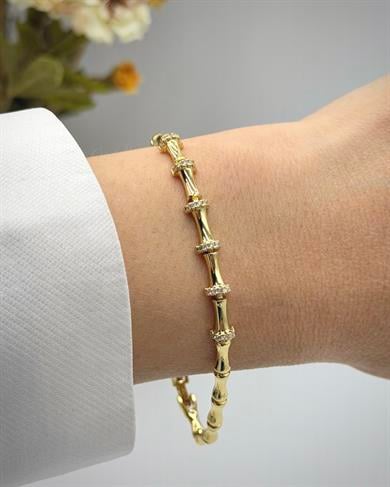 Vp 14 K Altın Kaplama Taşlı Eklem Model Bileklik