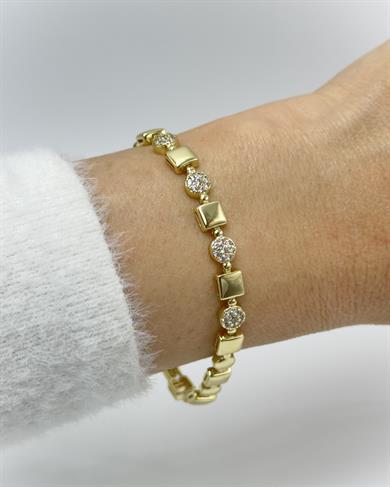 Vp 14 K Altın Kaplama Taşlı Geo Model Bileklik