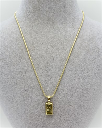Vp 14 K Altın Kaplama Taşlı Gram Kolye 55cm
