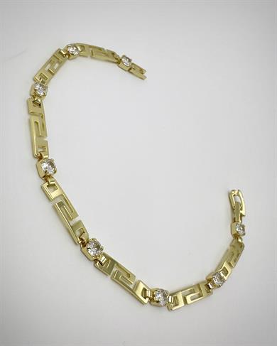 Vp 14 K Altın Kaplama Taşlı İnce Labirent Model Bileklik