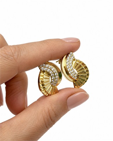 Vp 14 K Altın Kaplama Taşlı İstiritye Model Küpe