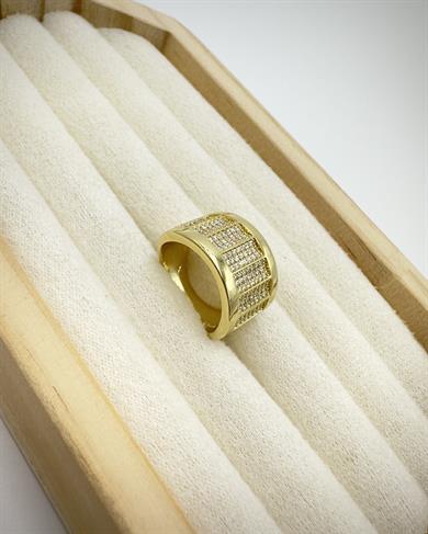 Vp 14 K Altın Kaplama Taşlı Kalın Yüzük