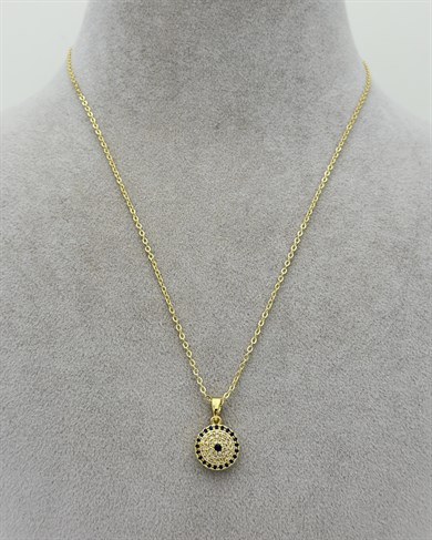 Vp 14 K Altın Kaplama Taşlı Kubbe Kolye 40+5cm