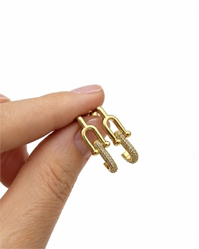 Vp 14 K Altın Kaplama Taşlı Mapa Model Küpe