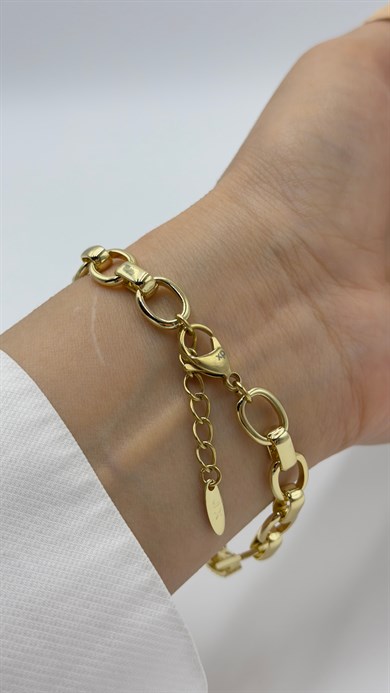 Vp 14 K Altın Kaplama Taşlı Motif Bileklik