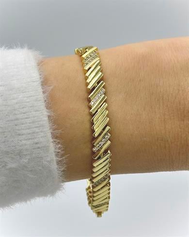 Vp 14 K Altın Kaplama Taşlı Nota Model Bileklik