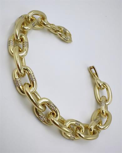 Vp 14 K Altın Kaplama Taşlı Oval Halka Model Bileklik