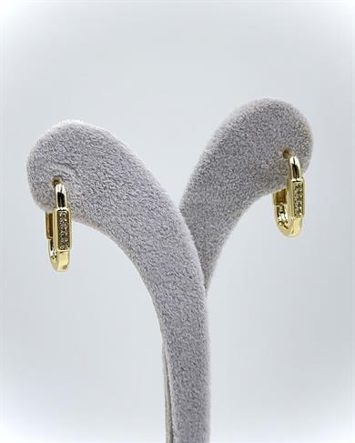 Vp 14 K Altın Kaplama Taşlı Oval Model Küpe