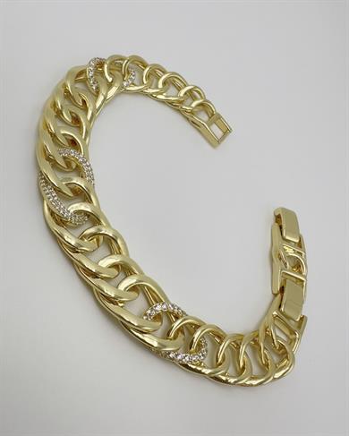 Vp 14 K Altın Kaplama Taşlı Oval Samanyolu Model Bileklik