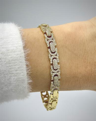 Vp 14 K Altın Kaplama Taşlı Royal Duo Model Bileklik