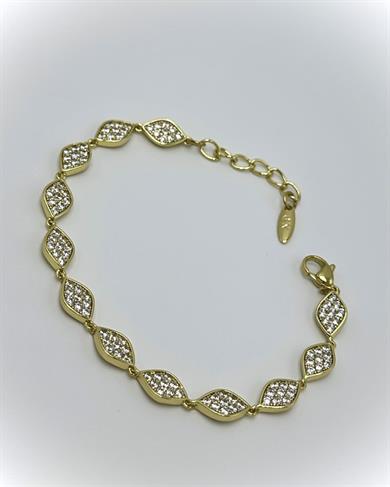 Vp 14 K Altın Kaplama Taşlı Shine Gold Model Bileklik