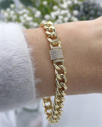 Vp 14 K Altın Kaplama Taşsız İnce Model Gurmet Bileklik