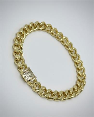 Vp 14 K Altın Kaplama Taşsız İnce Model Gurmet Bileklik