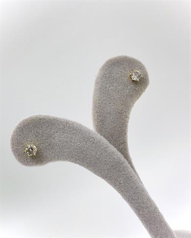 Vp 14 K Altın Kaplama Tek Taş Model Küpe