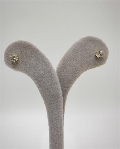 Vp 14 K Altın Kaplama Tek Taş Model Küpe