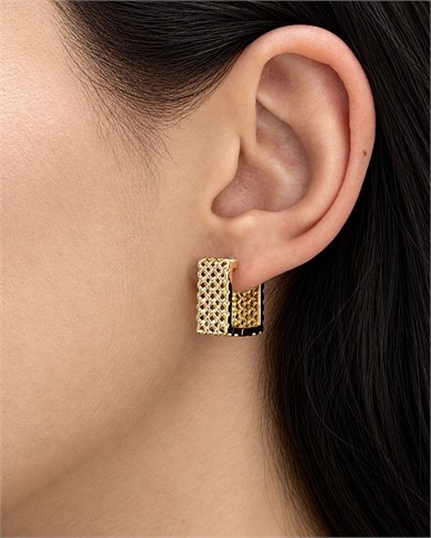 Vp 14 K Altın Kaplama Wide Woven Model Küpe