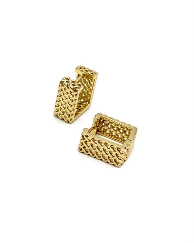 Vp 14 K Altın Kaplama Wide Woven Model Küpe