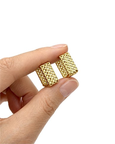 Vp 14 K Altın Kaplama Wide Woven Model Küpe