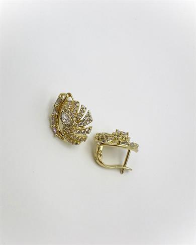 Vp 14 K Altın Kaplama Yelpaze Model Küpe