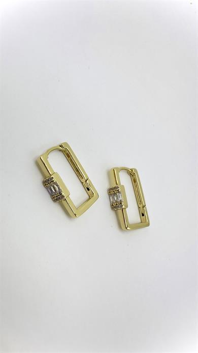 Vp 14 K Baget Taşlı Kare Model Küpe