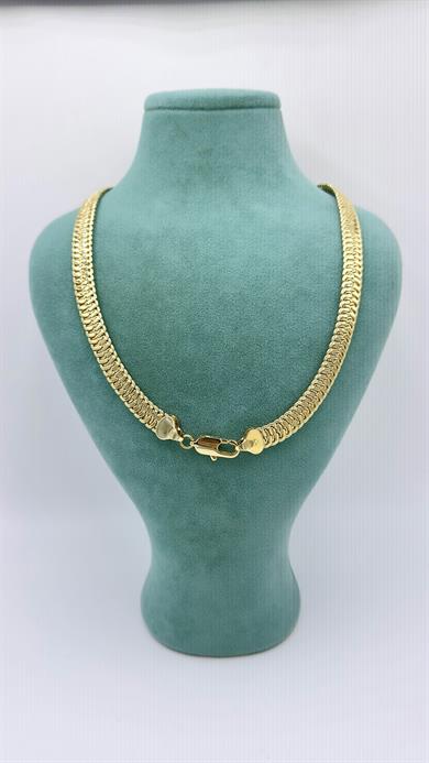 Vp 14 K Çift Balık Sırtı Model Kolye 50cm