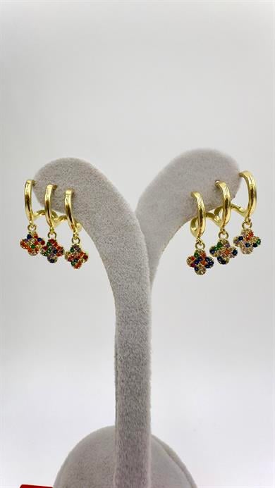 Vp 14 K Çoklu Renkli Yonca Küpe