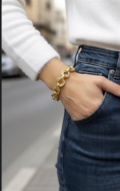 Vp 14 K Dokulu Halka Model Bileklik