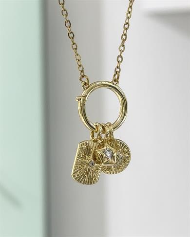 Vp 14 K Gold Halka Bağlantılı Tasarım Kolye 45+5cm