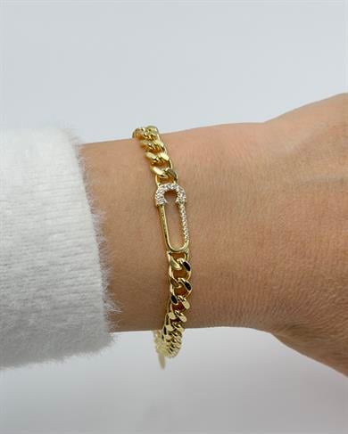 Vp 14 K Gurmet Taşlı Çengel İğneli  Model Bileklik