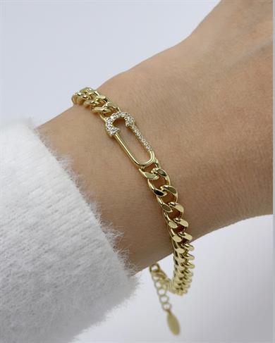Vp 14 K Gurmet Taşlı Çengel İğneli  Model Bileklik