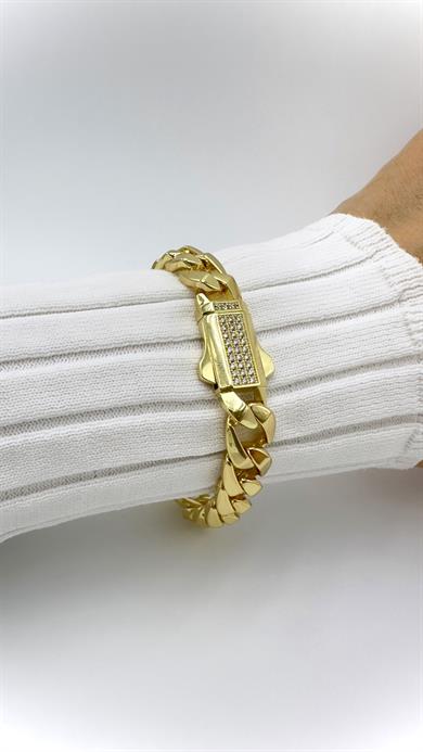 Vp 14 K İtalyan Kilitli Taşsız Model Gurmet Bileklik