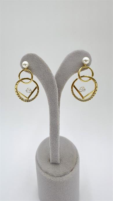 Vp 14 K Kalp Detaylı Halka Küpe