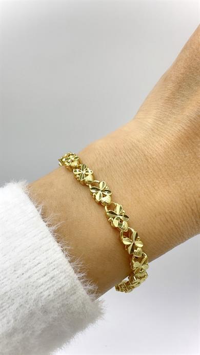 Vp 14 K Kalp Detaylı Yonca Model Bileklik