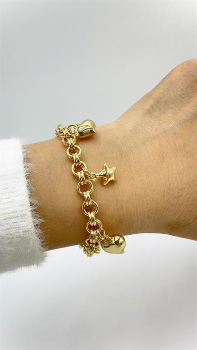 Vp 14 K Kalp Yıldız Model Halka Bileklik