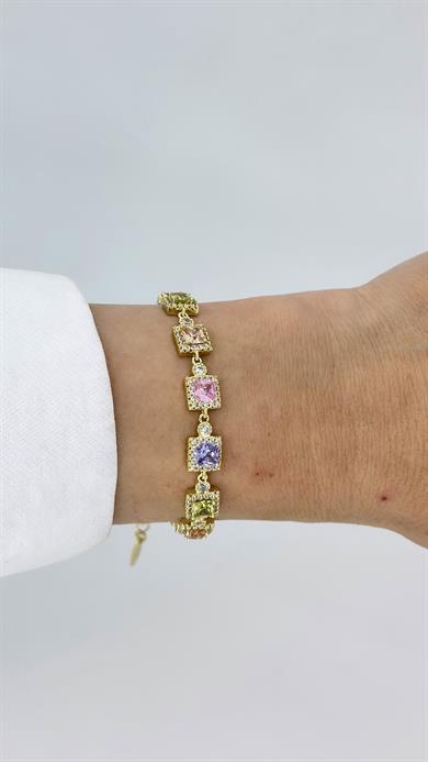 Vp 14 K Kare Renkli Bağet Bileklik