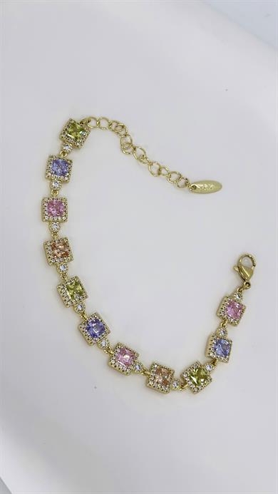 Vp 14 K Kare Renkli Bağet Bileklik