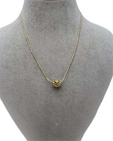 Vp 14 K Minimal Taş Detaylı Top Kolye 45cm