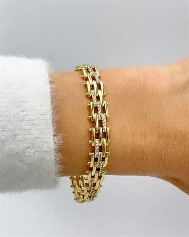 Vp 14 K Ortası Taşlı Hasır Bileklik