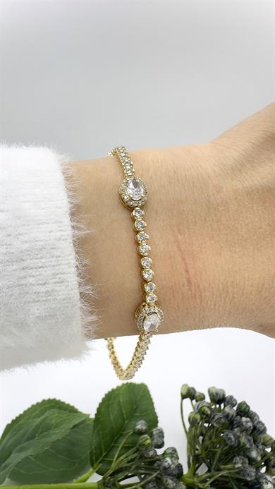 Vp 14 K Oval Taşlı Suyolu Model Bileklik