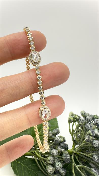 Vp 14 K Oval Taşlı Suyolu Model Bileklik