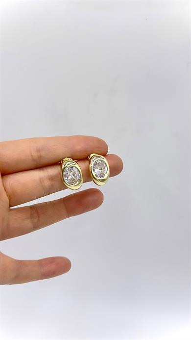 Vp 14 K Oval Tektaş Küpe