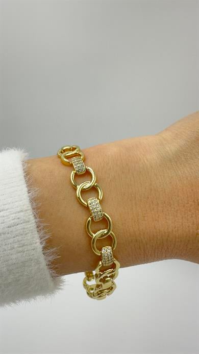 Vp 14 K Pavé Bağlantılı Halka Model Bileklik