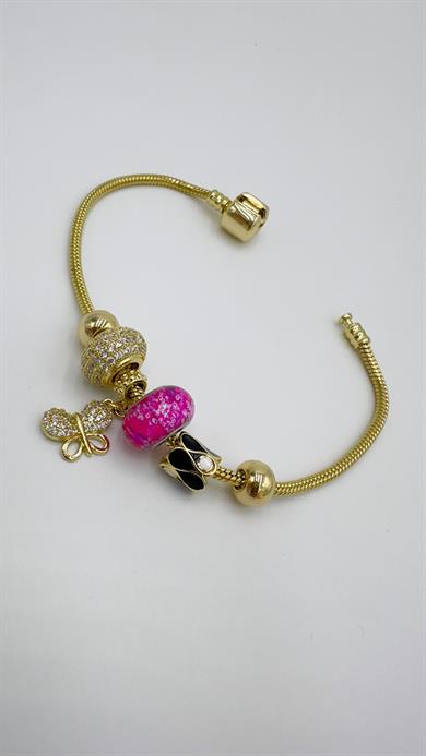 Vp 14 K Pembe Kelebek Detay Pndr Bileklik