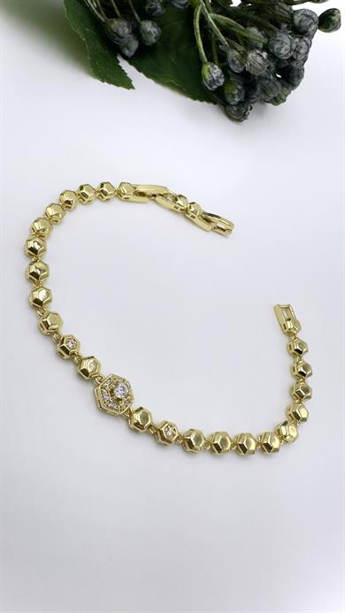 Vp 14 K Petek Tek Taş Model Bileklik