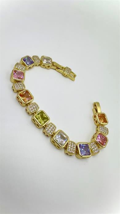 Vp 14 K Renkli Taşlı Tenis Model Bileklik